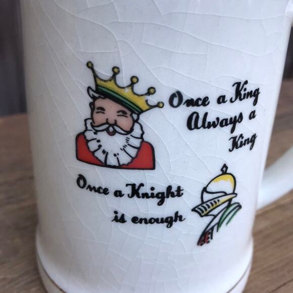 Once a King Always a King, Once a Knight is Enough Vintage Novelty Mug - Retro - Picture 2 of 5